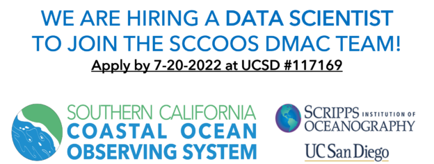 SCCOOS is Hiring! Looking for a Data Scientist to join our DMAC team